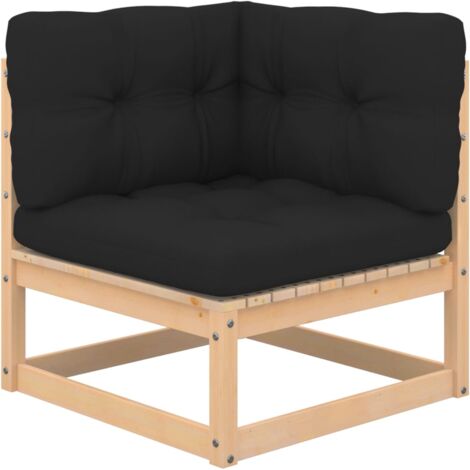 INLIFE Salon de jardin 4 pcs avec coussins Bois de pin solide (1/5)