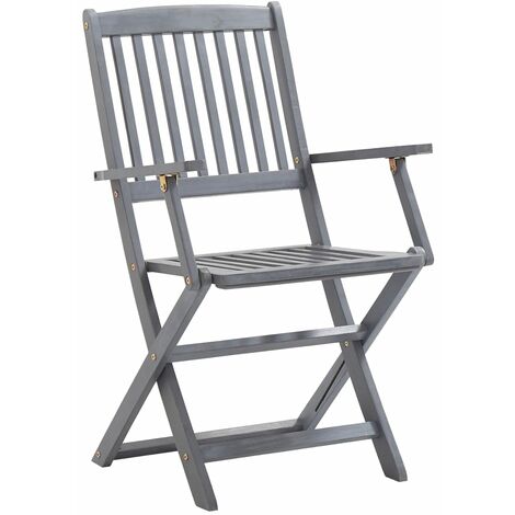 INLIFE Chaises pliables d'extérieur 8 pcs Bois d'acacia solide (1/5)