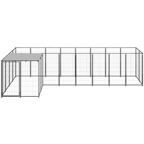 INLIFE Chenil Noir 6,05 m² Acier (1/5)