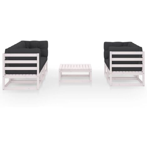 INLIFE Salon de jardin 6 pcs avec coussins Bois de pin massif (1/5)