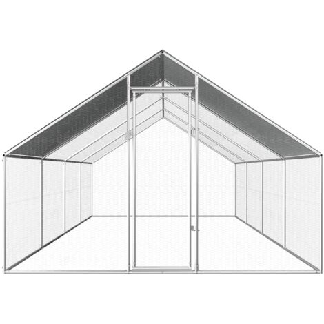 INLIFE Poulailler d'extérieur 2,75 x 8 x 1,92 m Acier galvanisé (1/5)