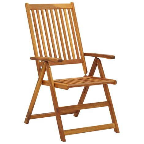 INLIFE Chaises pliables de jardin 8 pcs Bois d'acacia solide (1/5)