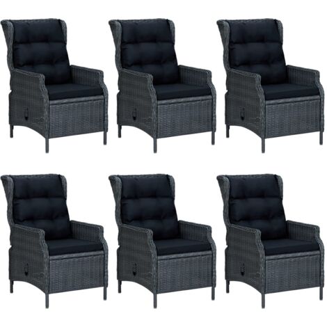 INLIFE Ensemble de salle à manger de jardin 7 pcs Gris foncé (1/5)