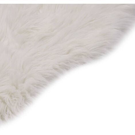 INLIFE Tapis 60 x 90 cm Peau de mouton synthétique Blanc (1/4)