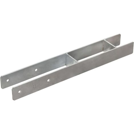 INLIFE Piquets de clôture 2 pcs Acier galvanisé Argenté 8x6x60 cm (1/5)