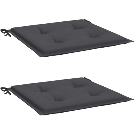 INLIFE Coussins de chaise de jardin 2 pcs 50x50x3 cm Anthracite (1/5)