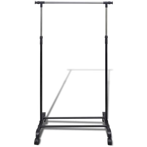 INLIFE Port-manteau réglable 4 roulettes 1 rail d'accrochage (1/5)