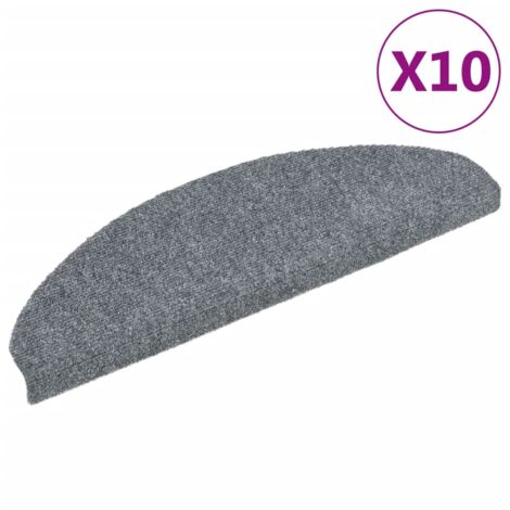 INLIFE Tapis autoadhésifs de marches 10 pcs Gris clair 65x21x4 cm (1/5)
