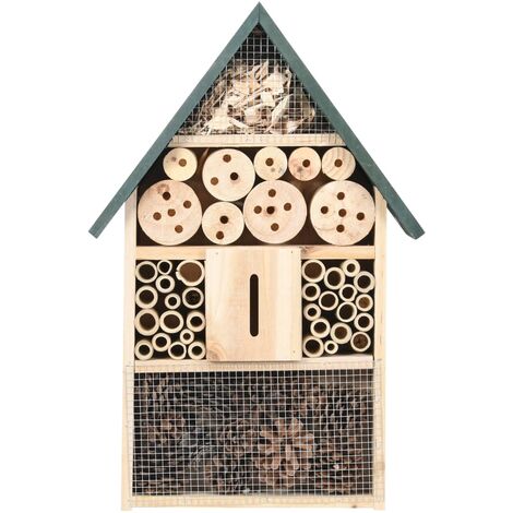 INLIFE Hôtel à insectes Bois de sapin 31x10x48 cm