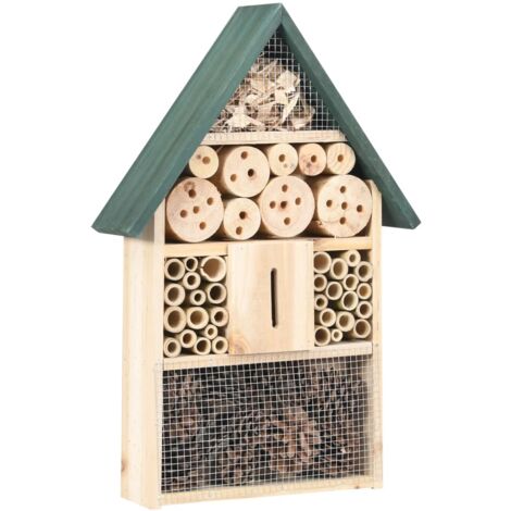 INLIFE Hôtel à insectes Bois de sapin 31x10x48 cm