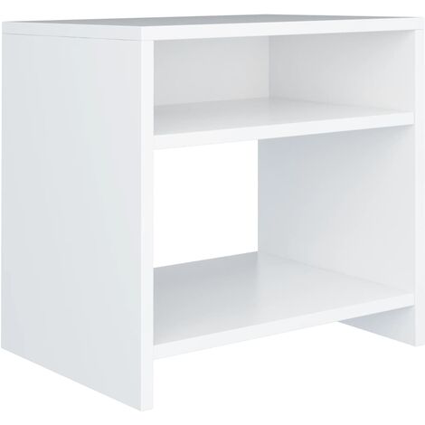 INLIFE Table de chevet Blanc 40 x 30 x 40 cm Aggloméré (1/5)