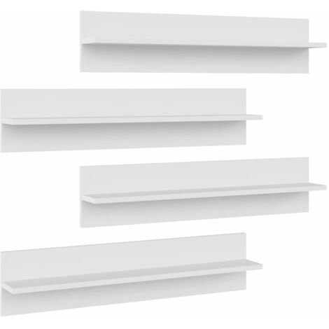 INLIFE Étagères murales Aggloméré 4 pcs Blanc 80x11,5x18 cm (1/5)