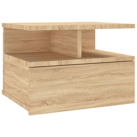 INLIFE Table de chevet flottante Chêne sonoma 40x31x27 cm Aggloméré (1/5)