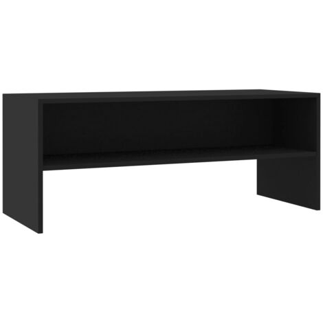 INLIFE Meuble TV Noir 100 x 40 x 40 cm Aggloméré (1/5)