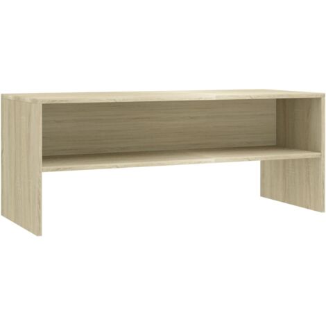 INLIFE Meuble TV Chêne sonoma 100 x 40 x 40 cm Aggloméré (1/5)