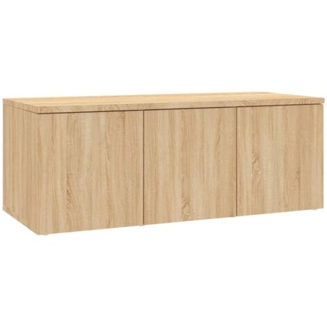 INLIFE Meuble TV Chêne sonoma 80x34x30 cm Aggloméré (1/5)