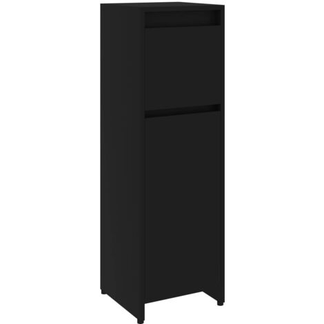INLIFE Armoire de salle de bain Noir 30x30x95 cm Aggloméré