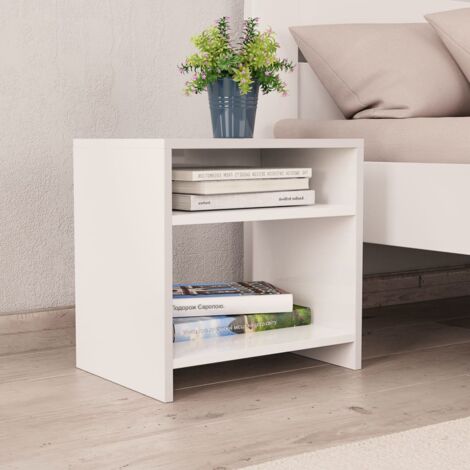 INLIFE 2 pcs Tables de chevet Blanc 40 x 30 x 40 cm Aggloméré (1/5)
