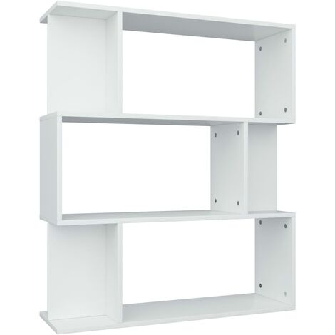 INLIFE Bibliothèque/Séparateur de pièce Blanc 80x24x96 cm Aggloméré (1/5)
