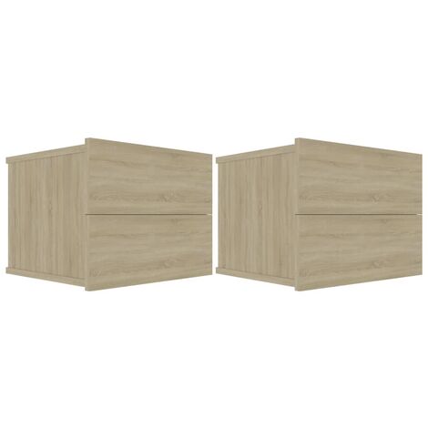 INLIFE Tables de chevet 2 pcs Chêne sonoma 40 x 30 x 30 cm Aggloméré (1/5)
