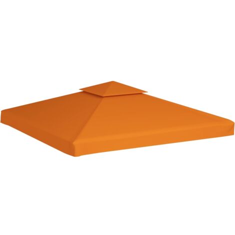 INLIFE Toile de remplacement de belvédère Recouvrement de remplacement d'auvent 310 g/m² 3x3 m Orange (1/5)