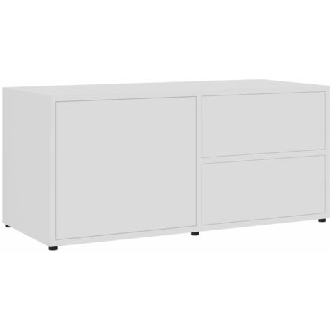 INLIFE Meuble TV Blanc 80x34x36 cm Aggloméré (1/5)