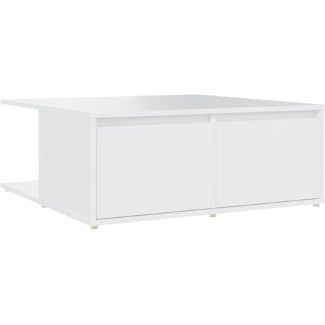 INLIFE Table basse Blanc 80x80x31 cm Aggloméré (1/5)