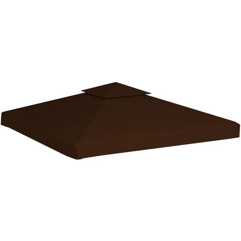 INLIFE Toile supérieure double de belvédère 310 g/m² 3x3 m Marron (1/5)