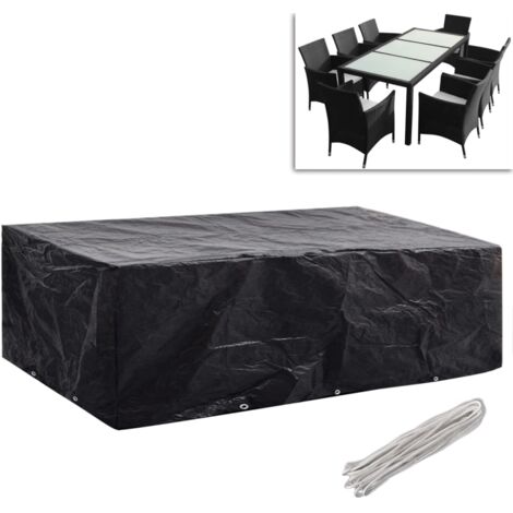 INLIFE Housses de salon de jardin 2 pcs Rotin 10 œillets 300x140 cm (1/5)