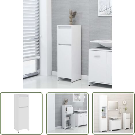 INLIFE Armoire de salle de bain Blanc 30x30x95 cm Aggloméré (1/5)
