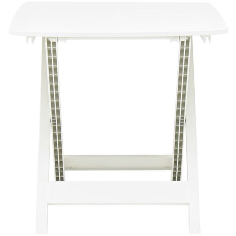 INLIFE Table pliable de jardin Blanc 79x72x70 cm Plastique (1/5)