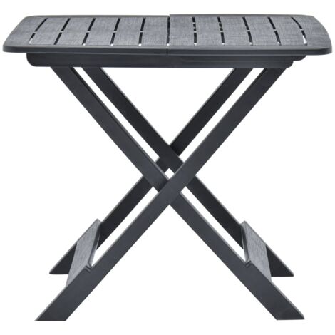 INLIFE Table pliable de jardin  Anthracite 79x72x70 cm Plastique (1/5)