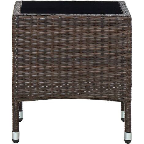 INLIFE Table de jardin Marron 40x40x45 cm Résine tressée (1/5)