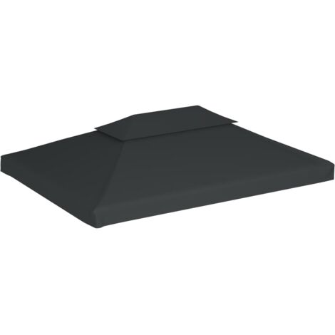 INLIFE Toile de belvédère 2 niveaux 310 g/m² 4 x 3 m Anthracite (1/5)