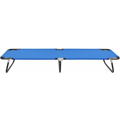 INLIFE Chaise longue pliable Bleu Acier (1/5)