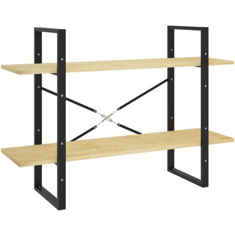 INLIFE Bibliothèque à 2 niveaux 100x30x70 cm Bois de pin massif (1/5)
