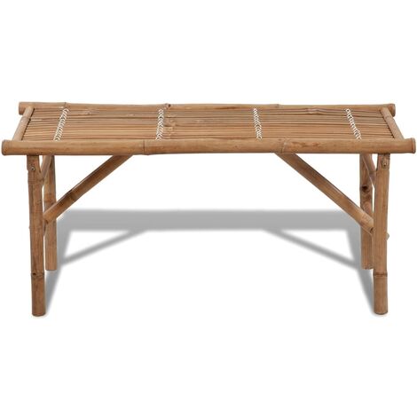 INLIFE Banc de jardin pliable 118 cm Bambou (1/4)