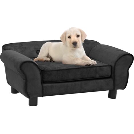 INLIFE Canapé pour chien Gris foncé 72x45x30 cm Peluche (1/5)