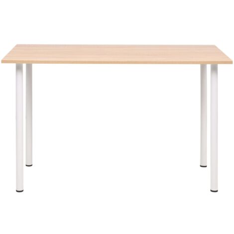 INLIFE Table de salle à manger 120x60x73 cm Chêne et blanc (1/5)