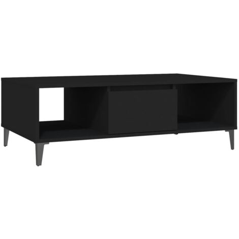 INLIFE Table basse Noir 103,5x60x35 cm Aggloméré (1/5)