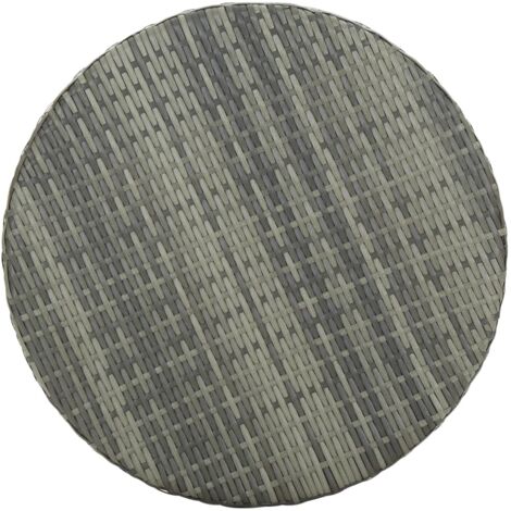 INLIFE Table de jardin Gris 60,5x106 cm Résine tressée (1/5)