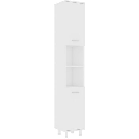 INLIFE Armoire de salle de bain Blanc 30x30x179 cm Aggloméré (1/5)