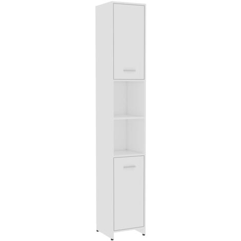 INLIFE Armoire de salle de bain Blanc 30x30x183,5 cm Aggloméré (1/5)
