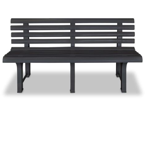 INLIFE Banc de jardin 145,5 cm Plastique Anthracite (1/5)