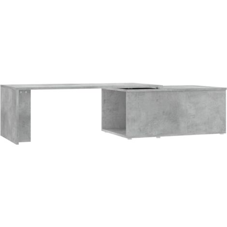 INLIFE Table basse Gris béton 150x50x35 cm Aggloméré (1/5)