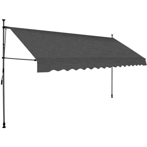 INLIFE Auvent manuel rétractable avec LED 350 cm Anthracite (1/5)