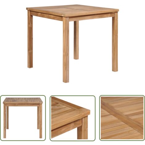 INLIFE Table de jardin 80x80x77 cm Bois de teck solide (1/5)