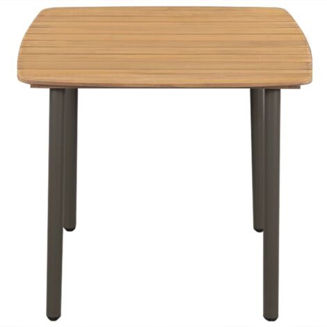 INLIFE Table de jardin 80 x 80 x 72 cm Bois d'acacia solide et acier (1/4)
