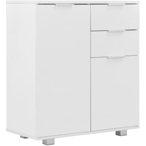 INLIFE Buffet Blanc brillant 71 x 35 x 76 cm Aggloméré (1/5)