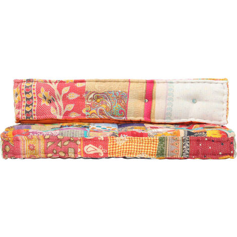 INLIFE Coussin de canapé palette Multicolore Tissu Patchwork (1/5)
